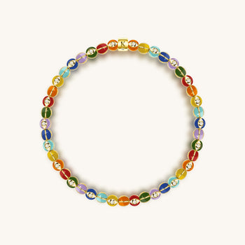 Balanced Life Multicolor Enamel Chakra Evil Eye Bracelet
