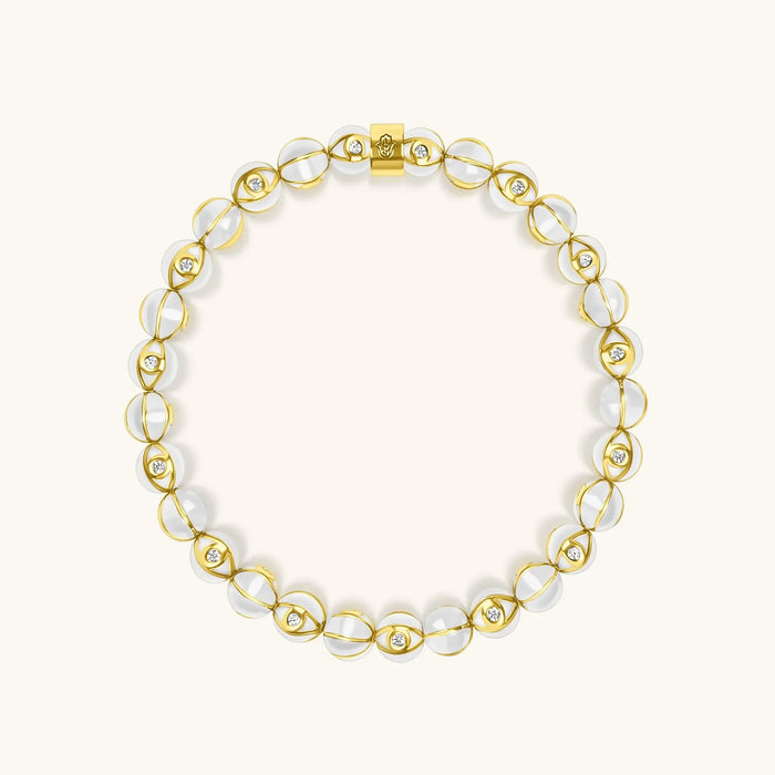 Pure Spirit White Enamel Evil Eye Charm Bracelet