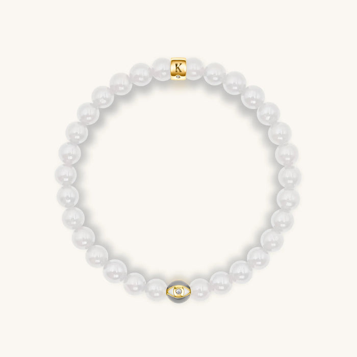 Renewed Inspiration Moonstone June Birthstone Evil Eye Bracelet