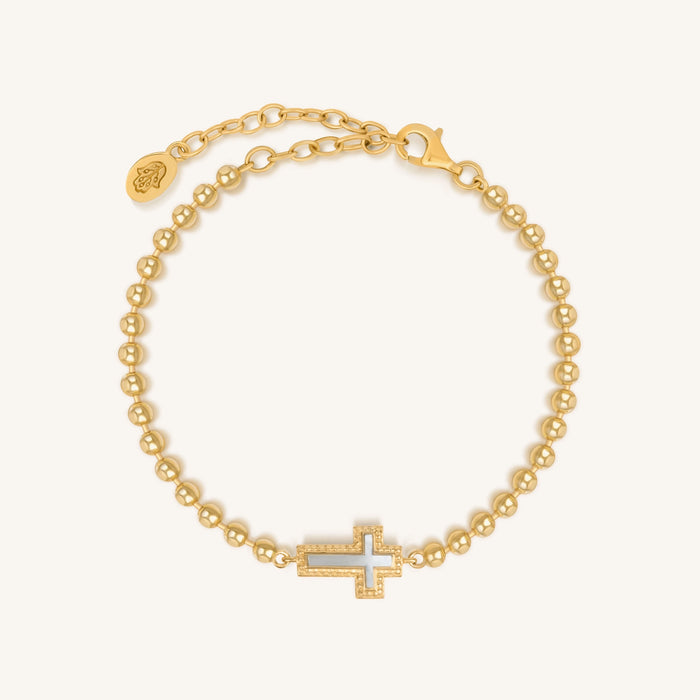 Sparkling Soul Mother of Pearl Cross Bracelet