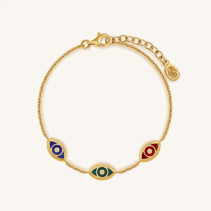 Abundance Awakened Multi-Stone Evil Eye Bracelet