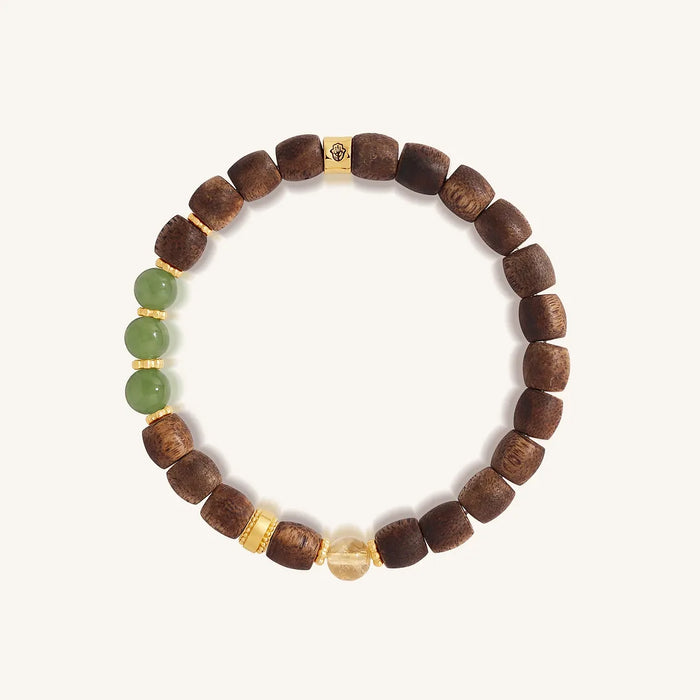 Sovereign Aura Agarwood, Jadeite & Citrine Bracelet