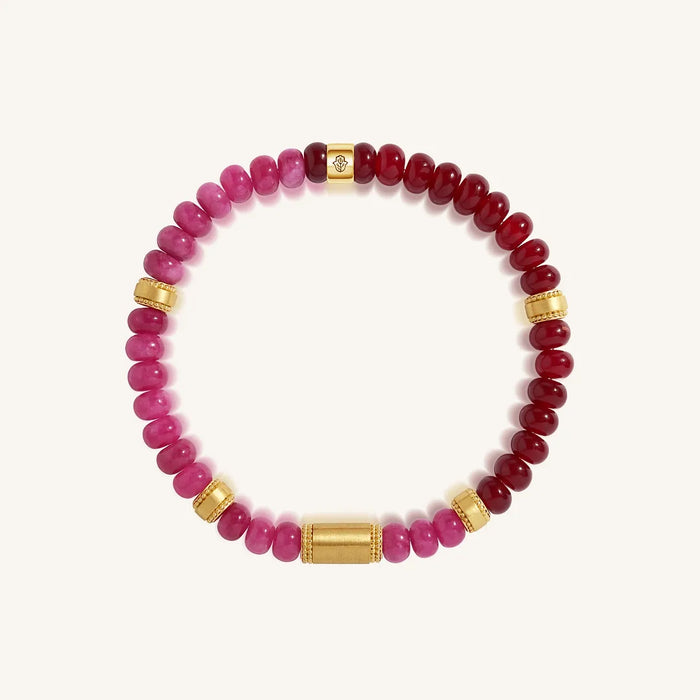 Harmonized Flow Garnet & Rhodolite Gold Bracelet