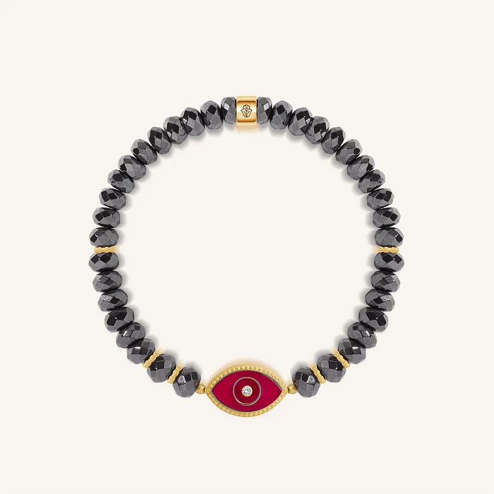 Guardian Flow Evil Eye Hematite & Guava Agate Bracelet