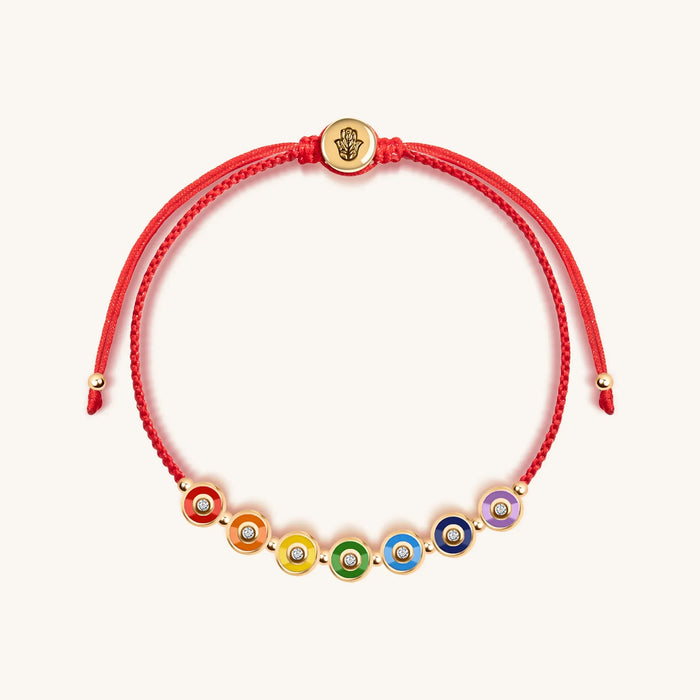 Joyful Journey Gold Plated Chakra Red String Bracelet
