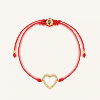 Enduring Affection Heart Red String Bracelet