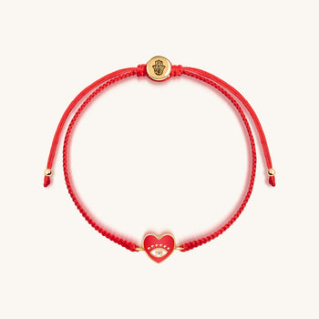Devoted to Love Evil Eye Heart Charm Red String Bracelet