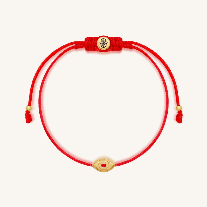 Aligned Energy 14K Gold Evil Eye Red String Bracelet