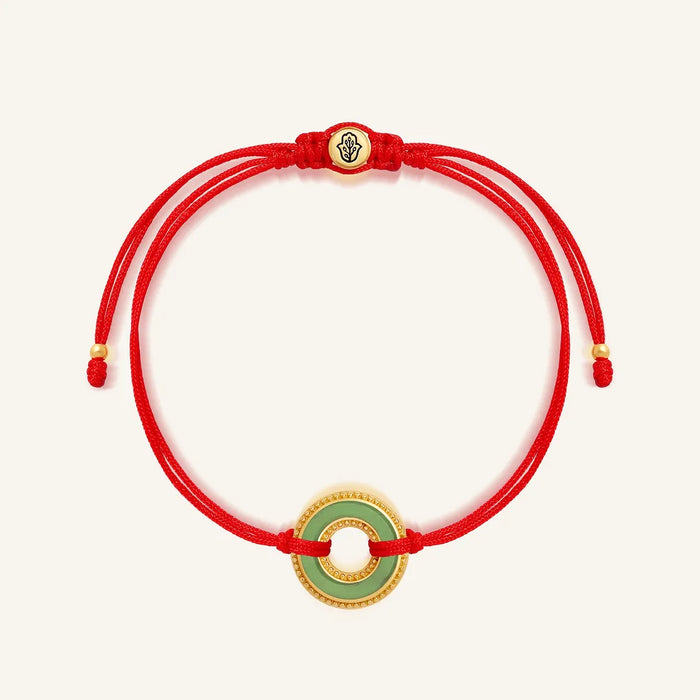 Endless Flow Jade Karma Circle Red String Bracelet