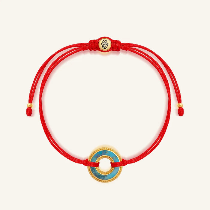 Calm Flow Turquoise Karma Circle Red String Bracelet