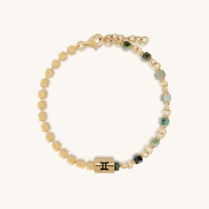 Graceful Intellectual Gemini Emerald Bracelet