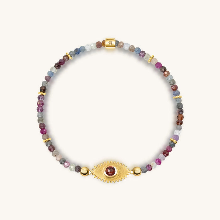 Spiritual Power Sapphire Mix Evil Eye Charm Bracelet