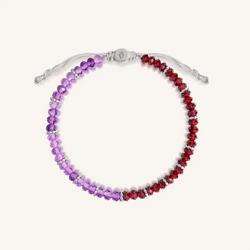 Dreamy Energizer Amethyst Garnet Drawstring Bracelet