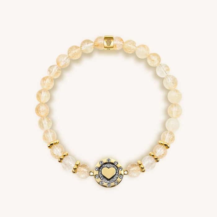 Joyful Heart Citrine Heart Charm Bracelet