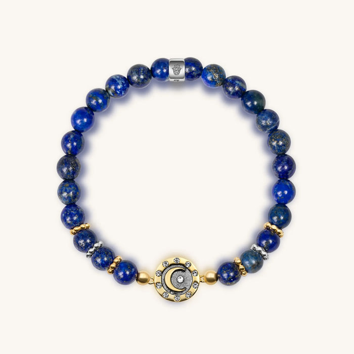 Illuminating Energy Lapis Moon Charm Bracelet