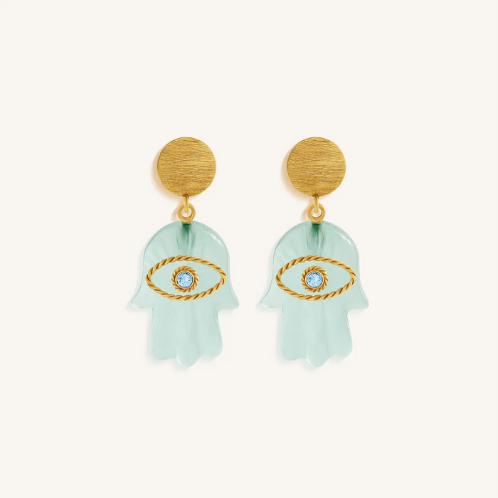 Skyward Grace Hamsa Dangle Earrings