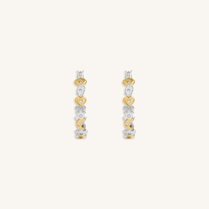 Guiding Light Multi-Charm Gold Hoop Earrings