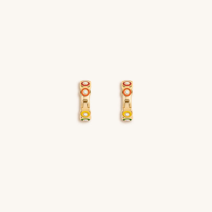 Aligned in Balance Multicolor Enamel Chakra Hoop Earrings