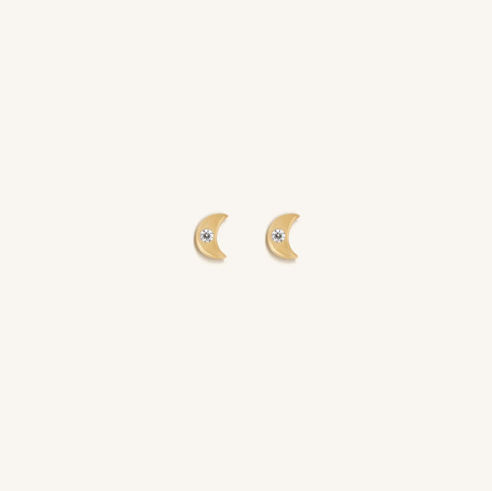 Balanced Perspective Diamond Moon Earrings
