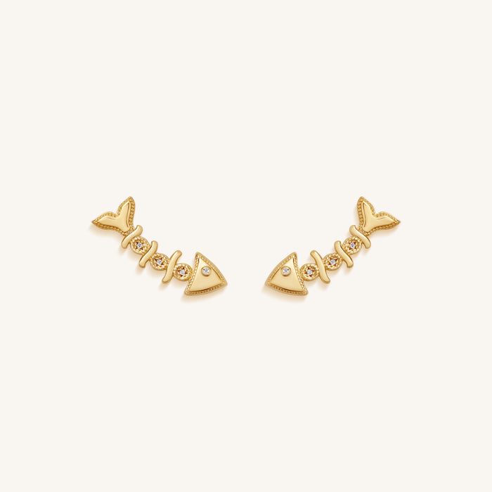 Abundant Flow Fish Stud Earrings