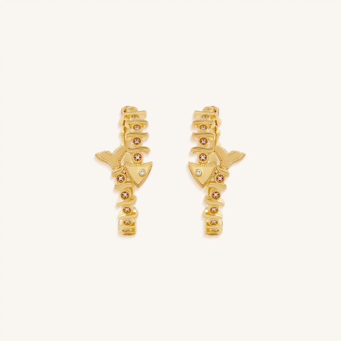 Flowing Fortune Fish Hoop Earrings