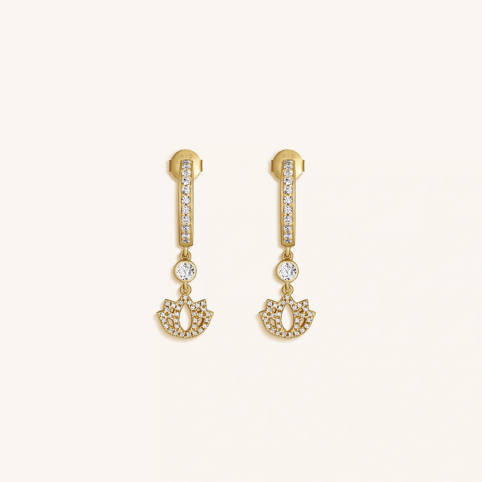 Sacred Bloom Lotus Dangle Earrings