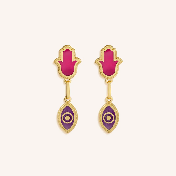 Blushing Wishes Multi-Stone Dangle Earrings