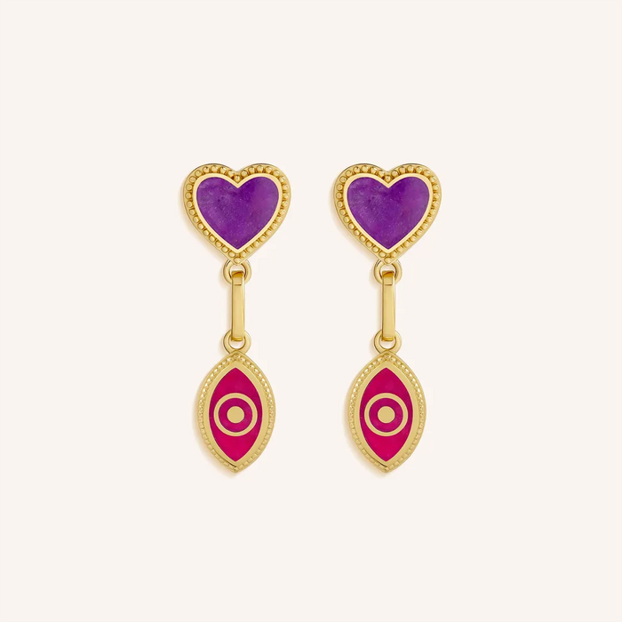 Crimson Wishes Multi-Stone Dangle Earrings