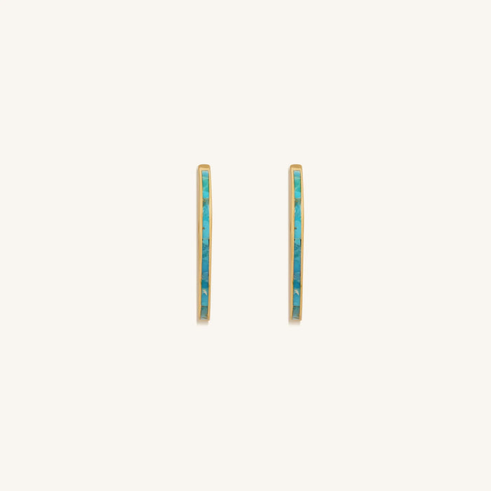 Graceful Strength Turquoise Gold Hoop Earrings