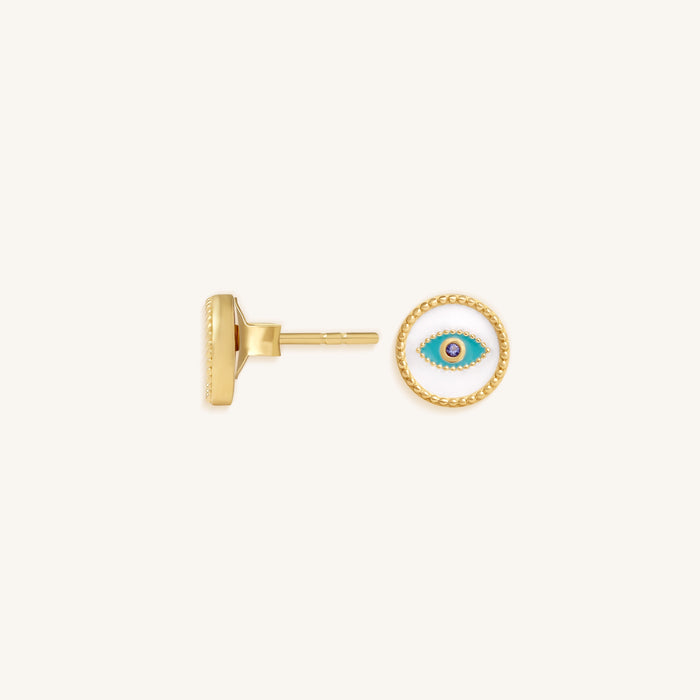 Fortunate Vision Sapphire Evil Eye Stud Earrings