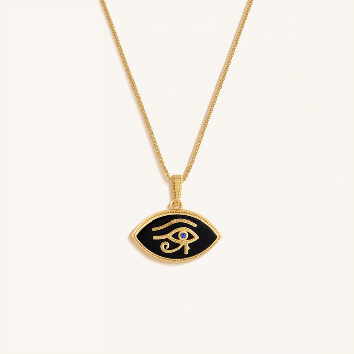 Sacred Gaze Eye of Horus Gold Necklace