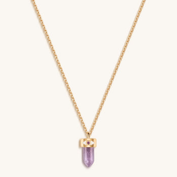 Serene Tranquility Amethyst Evil Eye Pointer Necklace