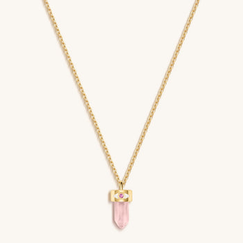 Delicate Guidance Rose Quartz Evil Eye Pointer Necklace