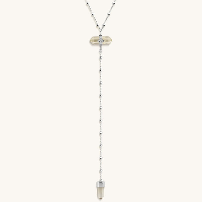 Sunny Soul - Citrine Silver Evil Eye Necklace