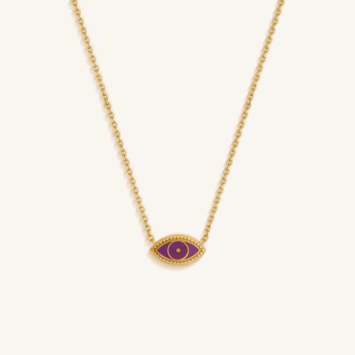 Divine Vision Amethyst Evil Eye Gold Necklace