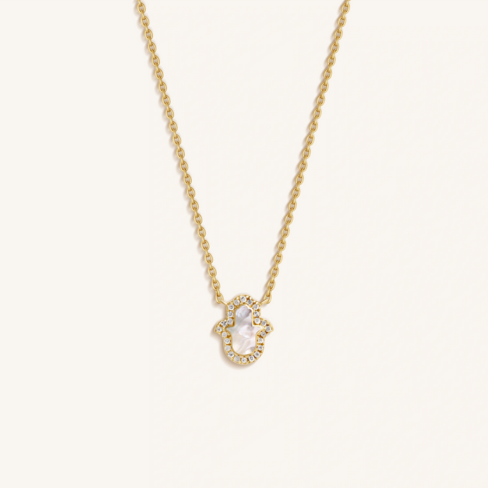 Guardian’s Grace 14K Gold Diamond Hamsa Necklace