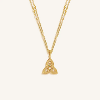 Endless Grace Pearl Trinity Knot Necklace