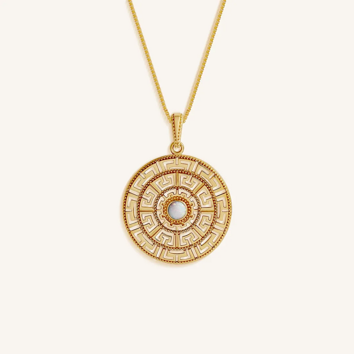 Celestial Balance Opal Mandala Necklace