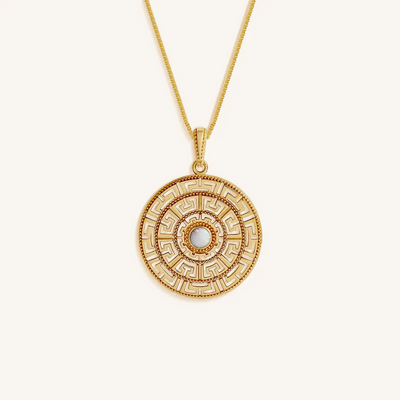 Celestial Balance Opal Mandala Necklace
