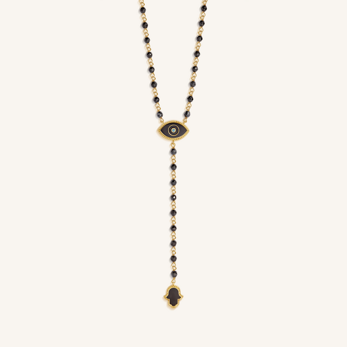 Celestial Ward Aquamarine & Hematite Necklace