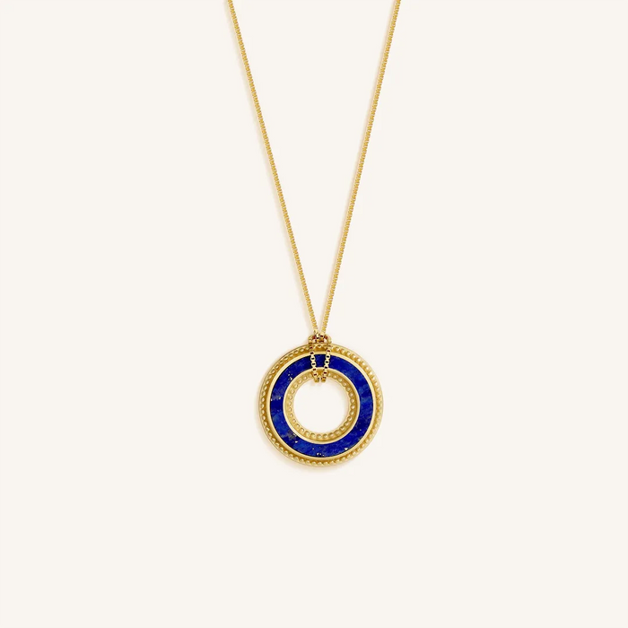 Wisdom Flow Lapis Karma Circle Necklace