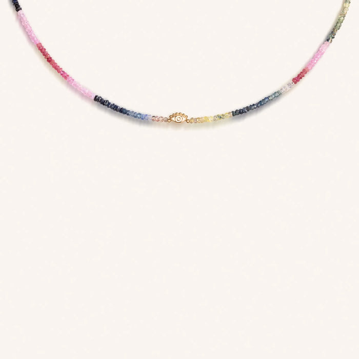 Protection & Wisdom Multi Sapphire Evil Eye Necklace
