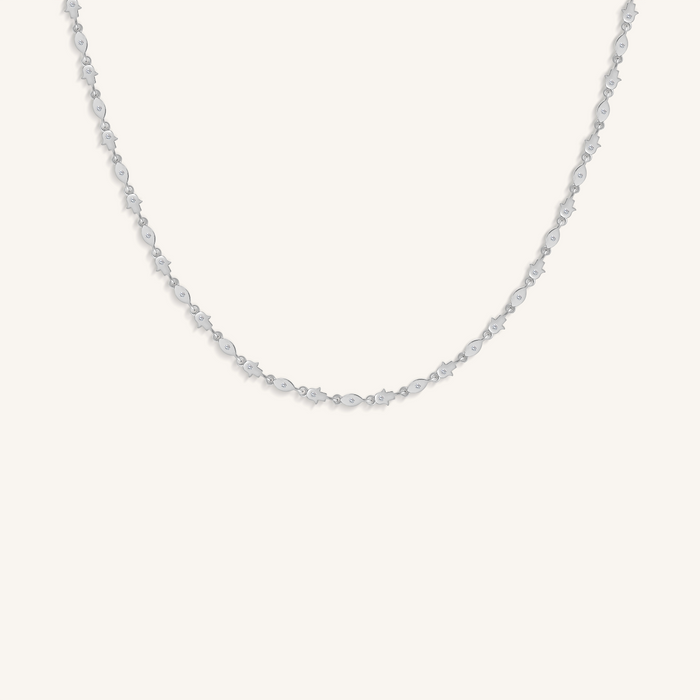 Fortune Keeper Hamsa & Evil Eye Silver Necklace