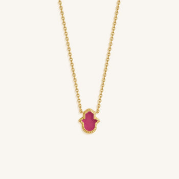 Blessed Serenity Guava Quartz Hamsa Necklace