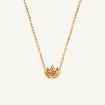 Blooming Grace Rose Quartz Lotus Necklace