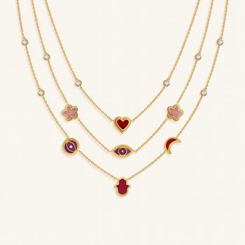 Aligned Affection Multi-Stone Layered Necklace