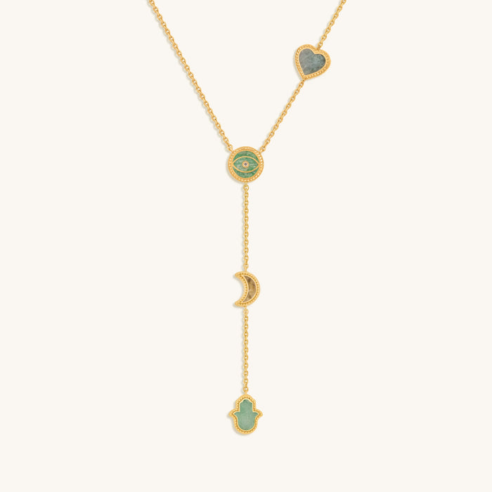 Dreams Fulfilled Multi-Stone & Multi-Symbol Gold Necklace