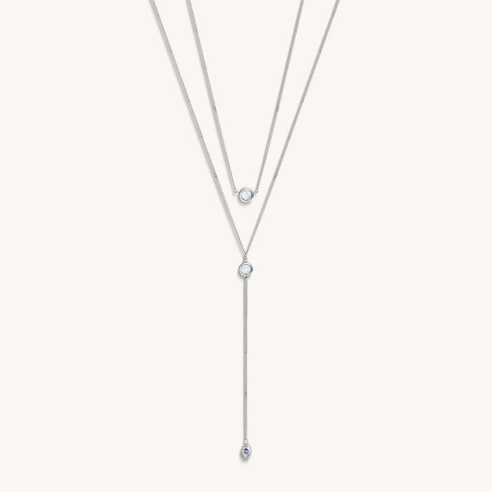 Universal Wisdom - Double Layer Blue Topaz Necklace