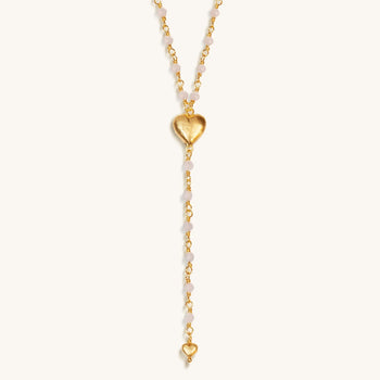 Supreme Love Rose Quartz Heart Gold Plated Necklace