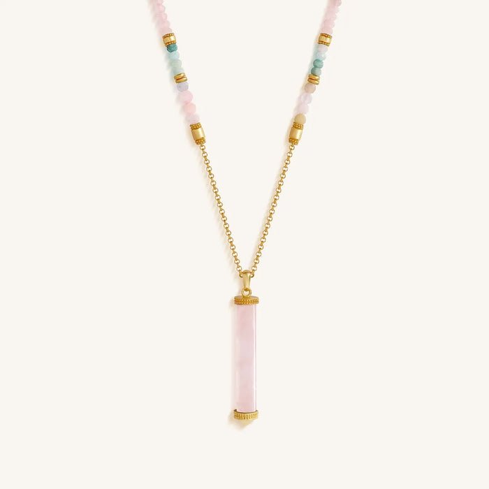 Heart of Serenity Multi-Stone Tube Necklace